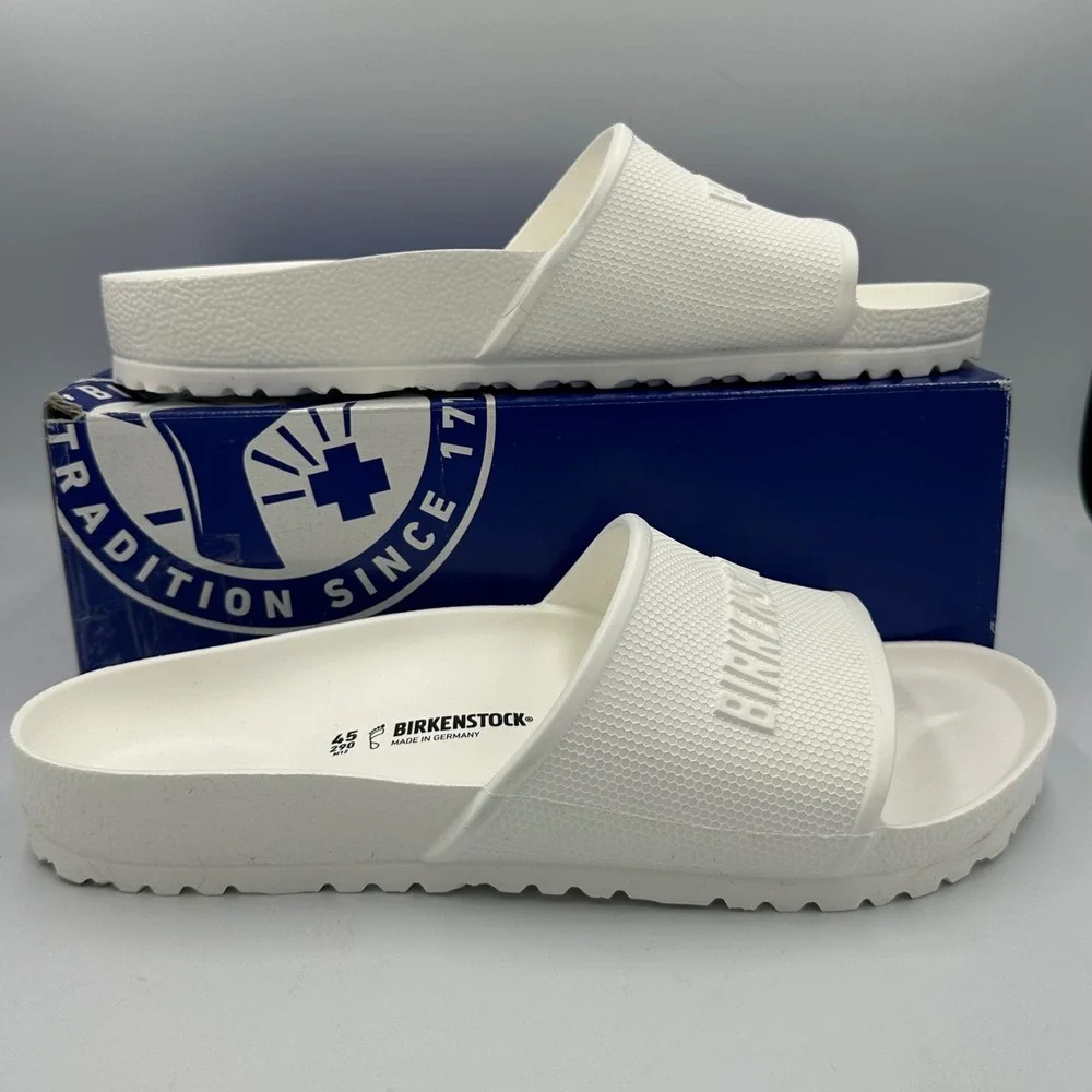 Birkenstock Barbados EVA‎ Slides Mens 12 White Beach Waterproof Sandals NEW READ